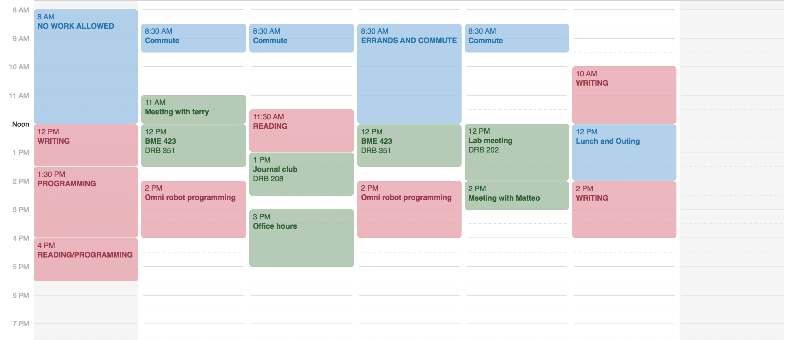 Schedule Template